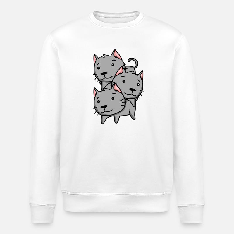 Cat Cats - Stanley/Stella ROLLER Unisex Organic Sweatshirt - white