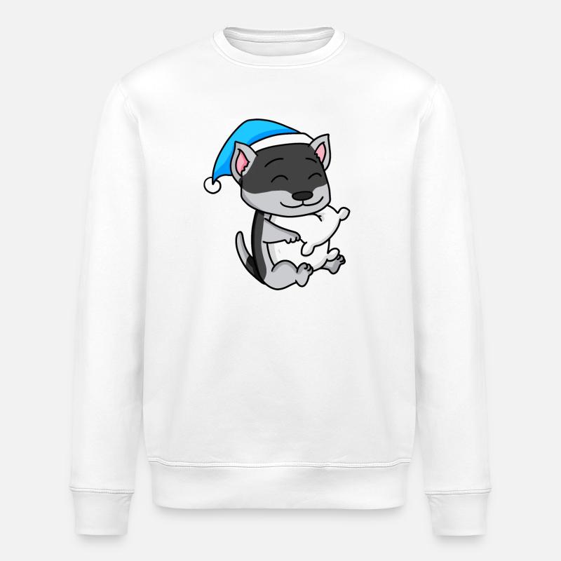 Husky sibérien Sleeping Fatigue Chien - Sweat bio ROLLER Stanley/Stella Unisexe - blanc