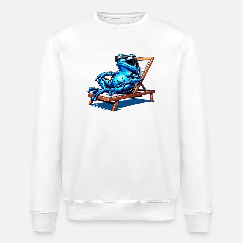 Pfeilgiftfrosch Frosch Design - Stanley/Stella Unisex Bio-Sweatshirt ROLLER - Weiß