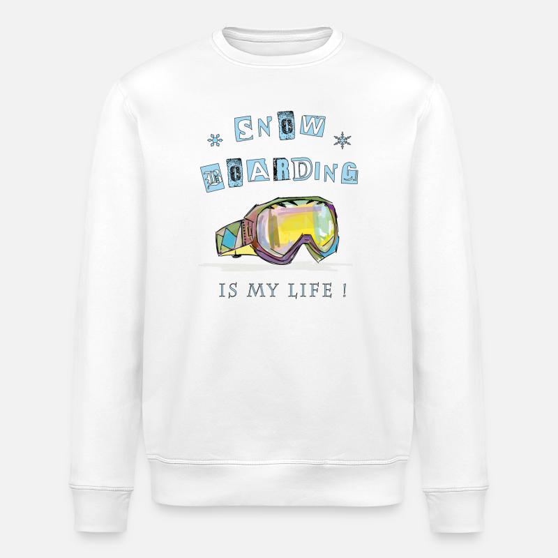 Wintersport, Snowboarding - Stanley/Stella Unisex Bio-Sweatshirt ROLLER - Weiß