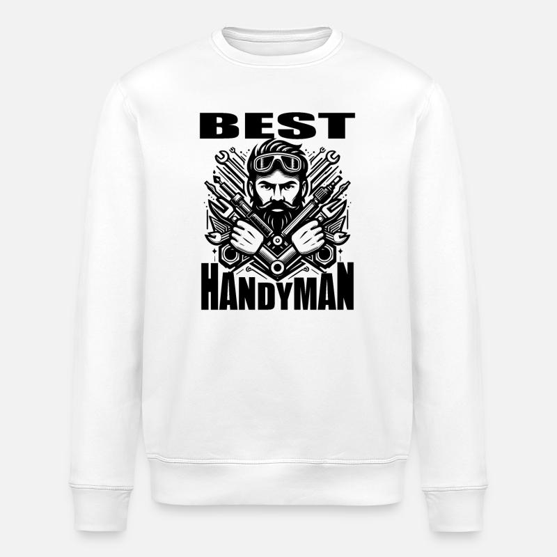 DER BESTE HANDWERKER - Stanley/Stella Unisex Bio-Sweatshirt ROLLER - Weiß