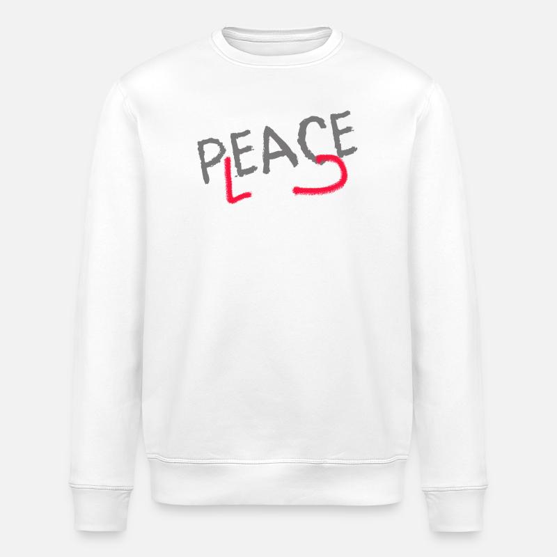 PLEASE PEACE - Stanley/Stella ROLLER Unisex Organic Sweatshirt - white