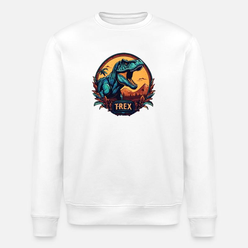 Dinosaure T-Rex logo - Sweat bio ROLLER Stanley/Stella Unisexe - blanc