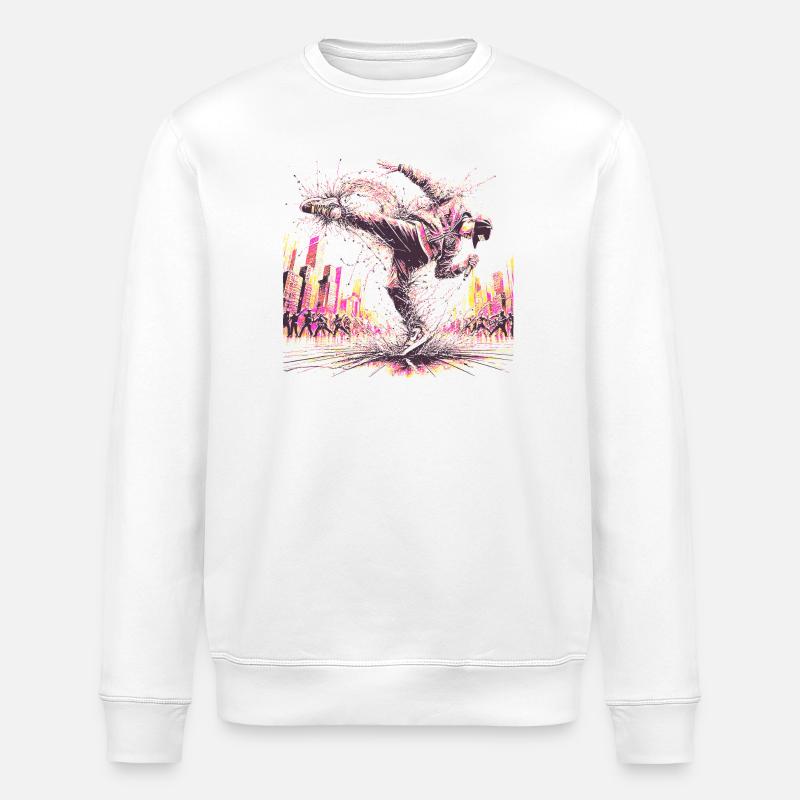 BREAK DANCING - Stanley/Stella ROLLER Unisex Organic Sweatshirt - white