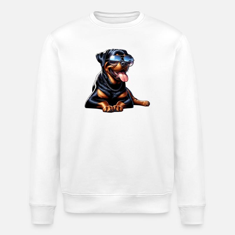 Rottweiler Hunde Design - Stanley/Stella Unisex Bio-Sweatshirt ROLLER - Weiß
