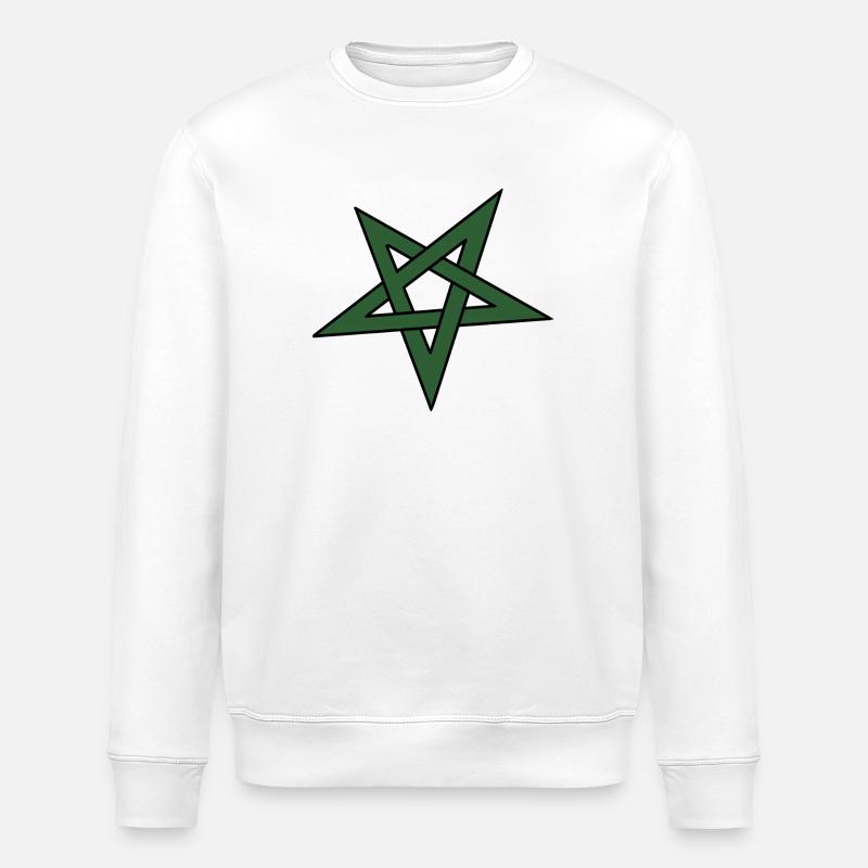 Grüner Sternenknoten - Stanley/Stella Unisex Bio-Sweatshirt ROLLER - Weiß