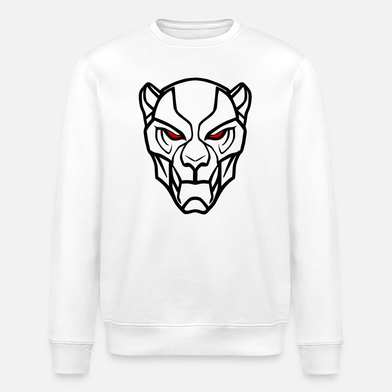 Vector Lion Head Design - Stanley/Stella ROLLER Unisex Organic Sweatshirt - white