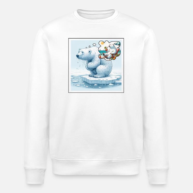 Polar bear - Stanley/Stella ROLLER Unisex Organic Sweatshirt - white