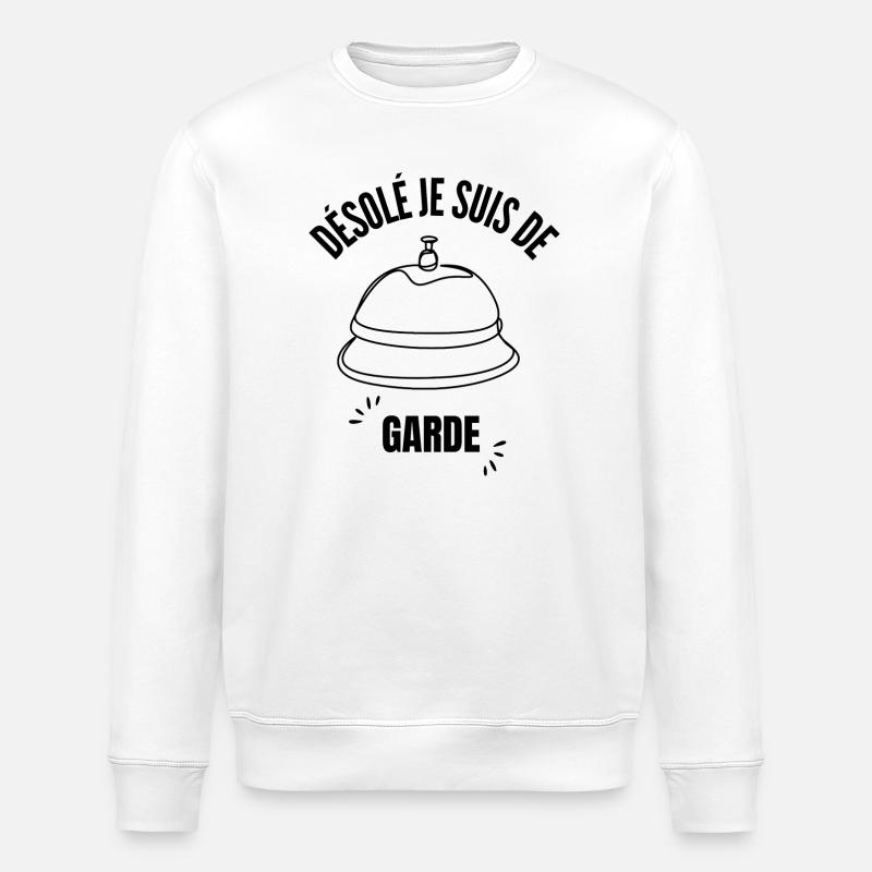 Désolé je suis de garde - Sweat bio ROLLER Stanley/Stella Unisexe - blanc