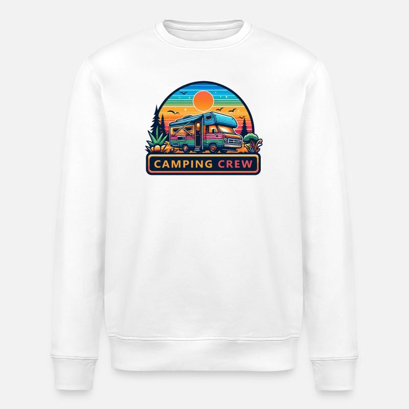 Rétro Sunset Camping RV Crew - Sweat bio ROLLER Stanley/Stella Unisexe - blanc