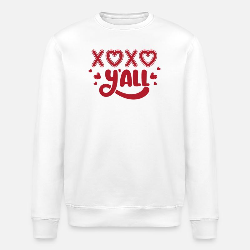 Love and Joy Heart Pattern Design - Stanley/Stella ROLLER Unisex Organic Sweatshirt - white