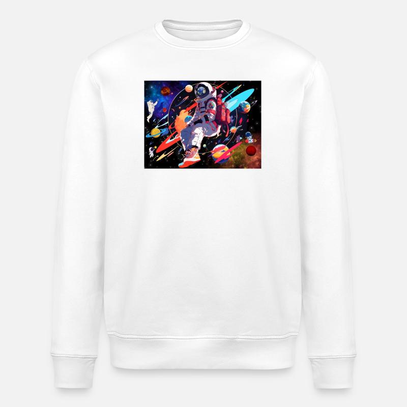 L’astronaute et l’espace - Sweat bio ROLLER Stanley/Stella Unisexe - blanc
