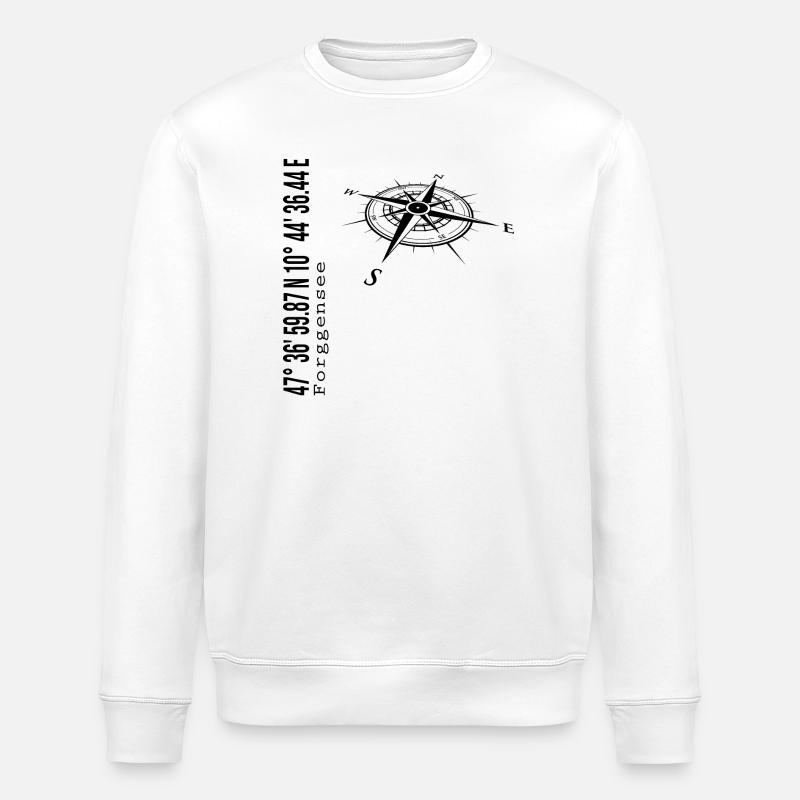 Koordinaten Forggensee - Stanley/Stella Unisex Bio-Sweatshirt ROLLER - Weiß