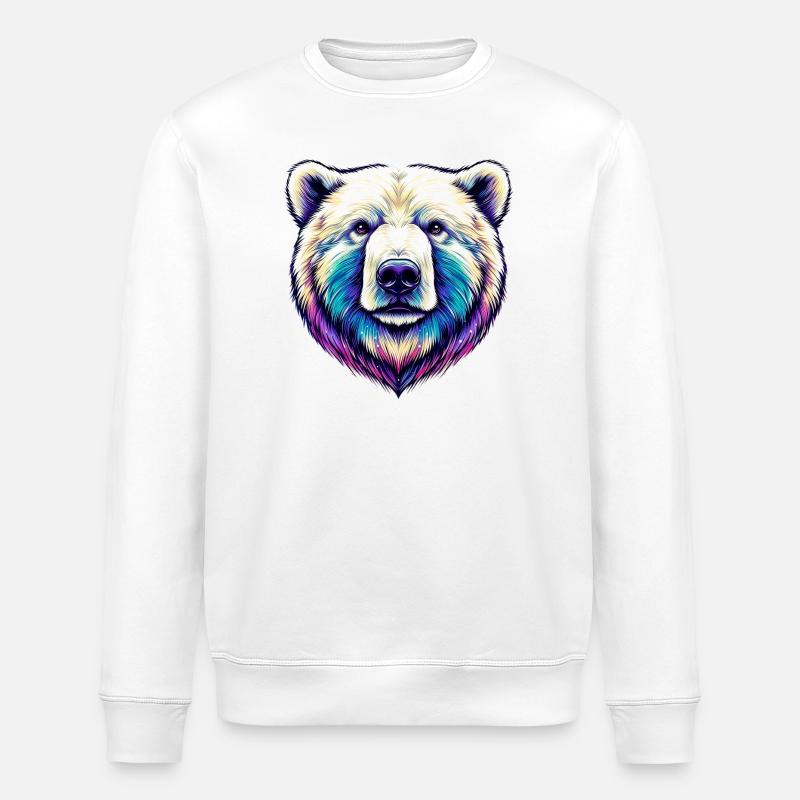 Ours blanc - Sweat bio ROLLER Stanley/Stella Unisexe - blanc