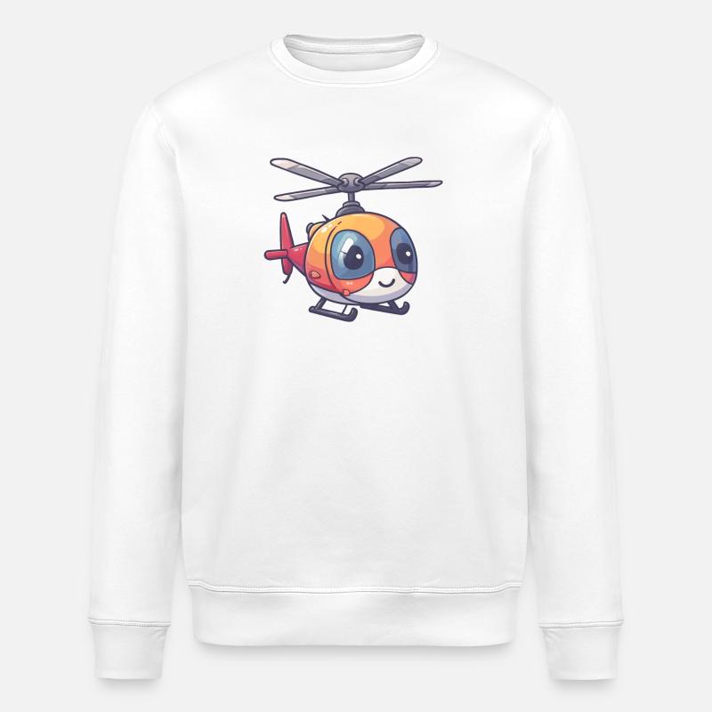 Hélicoptère souriant - Sweat bio ROLLER Stanley/Stella Unisexe - blanc