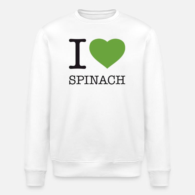 I LOVE SPINACH Spinat - Stanley/Stella ROLLER Unisex Organic Sweatshirt - white