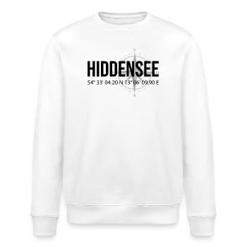 Koordinaten Hiddensee - Stanley/Stella Unisex Bio-Sweatshirt ROLLER - Weiß - Vorne - Nik (191cm)
