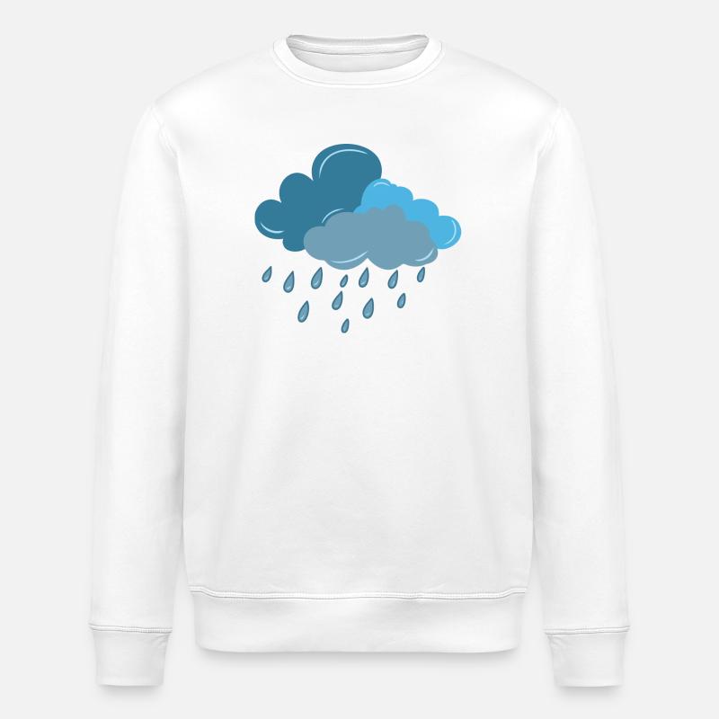 Wolke, Regen, Gewitter - Stanley/Stella Unisex Bio-Sweatshirt ROLLER - Weiß