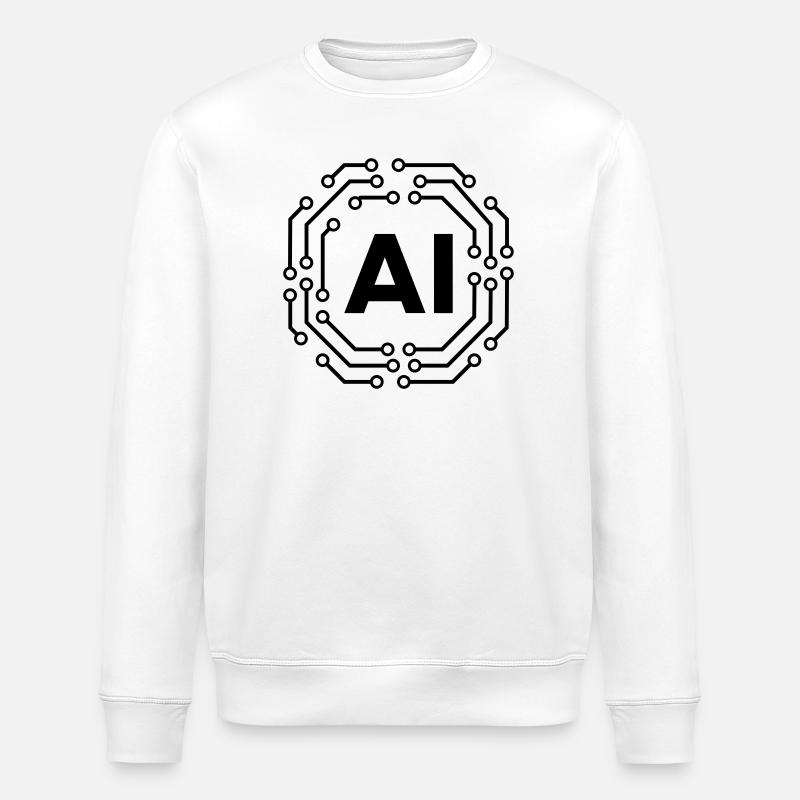 Logo de badge d’icône AI - Sweat bio ROLLER Stanley/Stella Unisexe - blanc