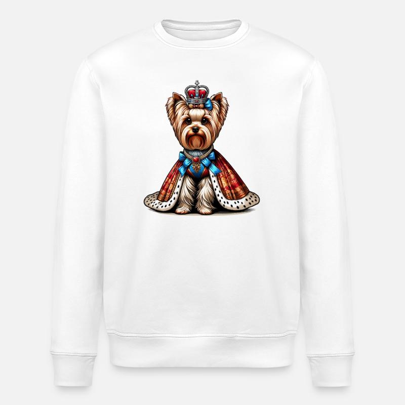 Yorkshire Terrier Prinzessin - Stanley/Stella Unisex Bio-Sweatshirt ROLLER - Weiß