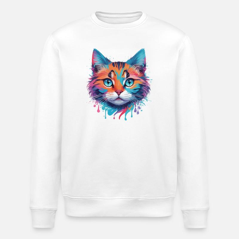 Chat mignon - Sweat bio ROLLER Stanley/Stella Unisexe - blanc