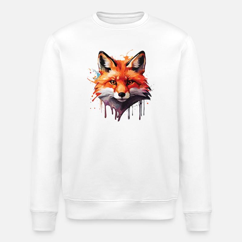 Aquarell Fuchs - Stanley/Stella Unisex Bio-Sweatshirt ROLLER - Weiß