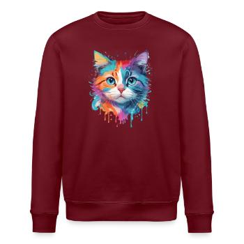 Niedliche Katze - Stanley/Stella Unisex Bio-Sweatshirt ROLLER - Weiß - Vorne - Nik (191cm)