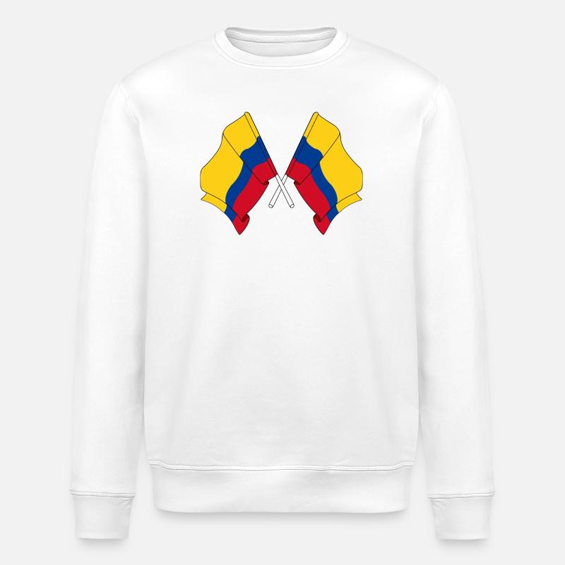 Drapeau de la Colombie croisé - Sweat bio ROLLER Stanley/Stella Unisexe - blanc