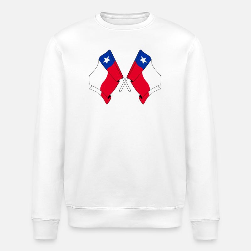 Zwei gekreuzte Flaggen Chiles - Stanley/Stella Unisex Bio-Sweatshirt ROLLER - Weiß