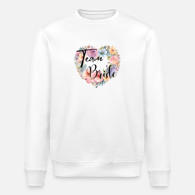DeTeam Bride - Team Braut - Stanley/Stella Unisex Bio-Sweatshirt ROLLER - Weiß