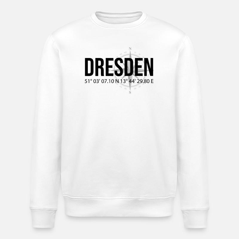 Koordinaten Dresden - Stanley/Stella Unisex Bio-Sweatshirt ROLLER - Weiß
