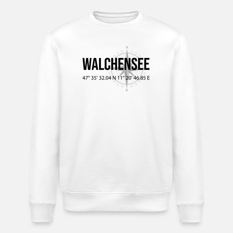 Koordinaten Walchensee - Stanley/Stella Unisex Bio-Sweatshirt ROLLER - Weiß
