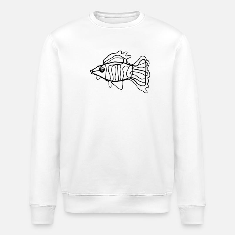 Fish - Stanley/Stella ROLLER Unisex Organic Sweatshirt - white