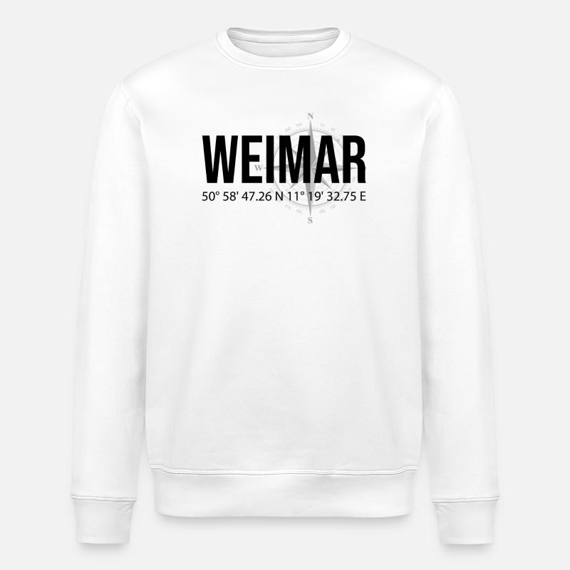 Koordinaten Weimar - Stanley/Stella Unisex Bio-Sweatshirt ROLLER - Weiß