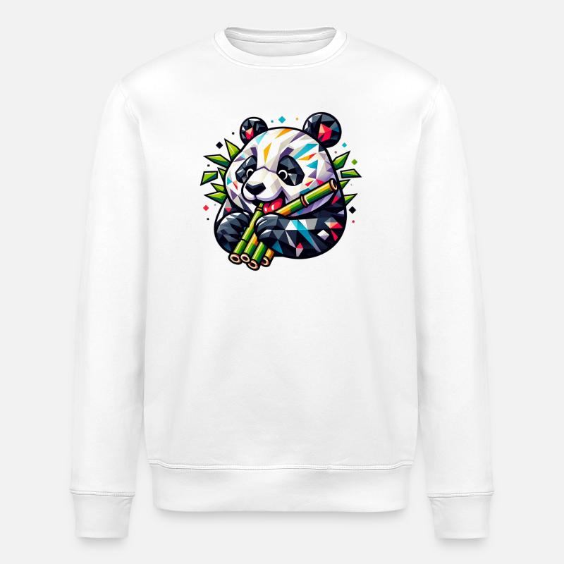 Panda - Stanley/Stella ROLLER Unisex Organic Sweatshirt - white
