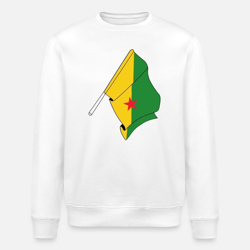 Drapeau de la Guyane française - Sweat bio ROLLER Stanley/Stella Unisexe - blanc