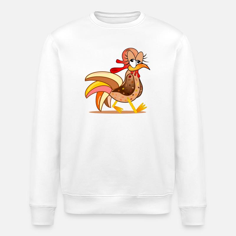 CHICKEN COOP CHICKENS COMIC - Stanley/Stella ROLLER Unisex Organic Sweatshirt - white