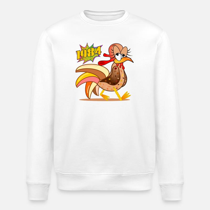 42 ans - Anniversaire de Chickens 1984 - Sweat bio ROLLER Stanley/Stella Unisexe - blanc