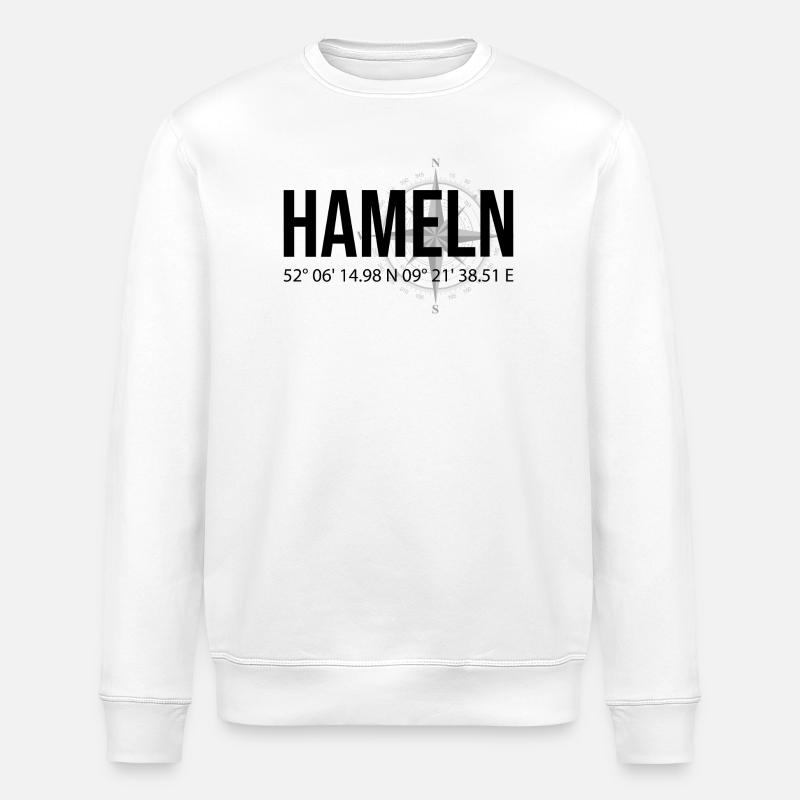Koordinaten Hameln - Stanley/Stella Unisex Bio-Sweatshirt ROLLER - Weiß