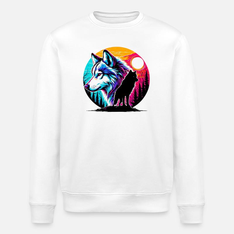 Loup - Sweat bio ROLLER Stanley/Stella Unisexe - blanc