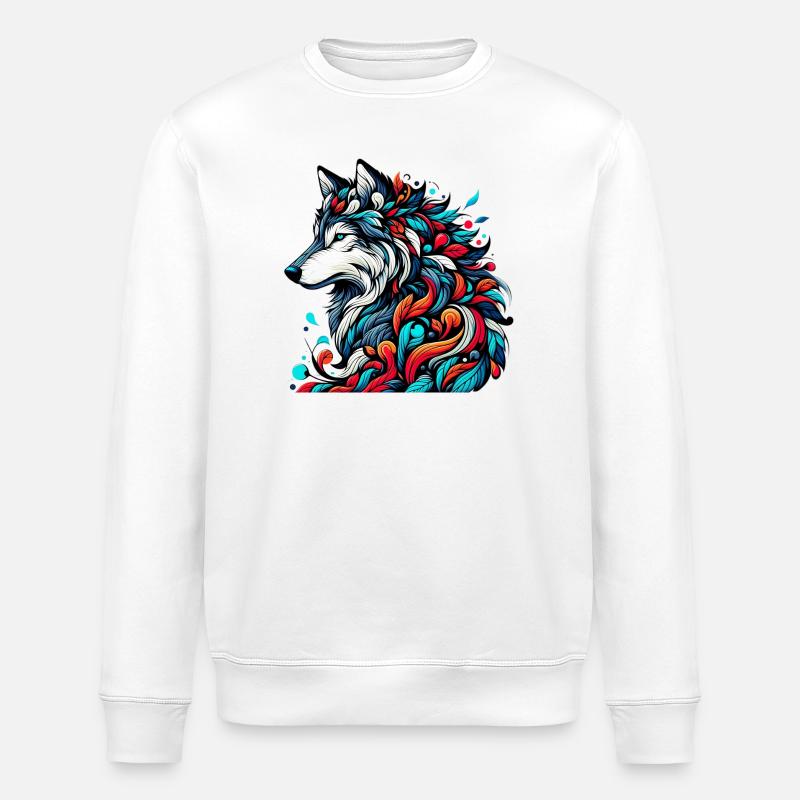 Wolf - Stanley/Stella ROLLER Unisex Organic Sweatshirt - white