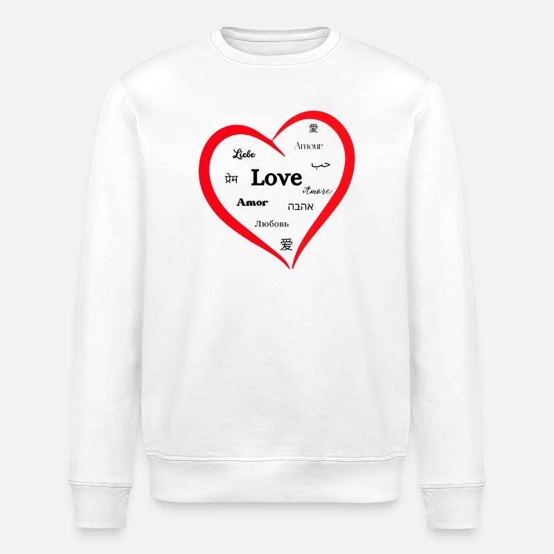 Liebe kennt keine Grenzen - Stanley/Stella Unisex Bio-Sweatshirt ROLLER - Weiß