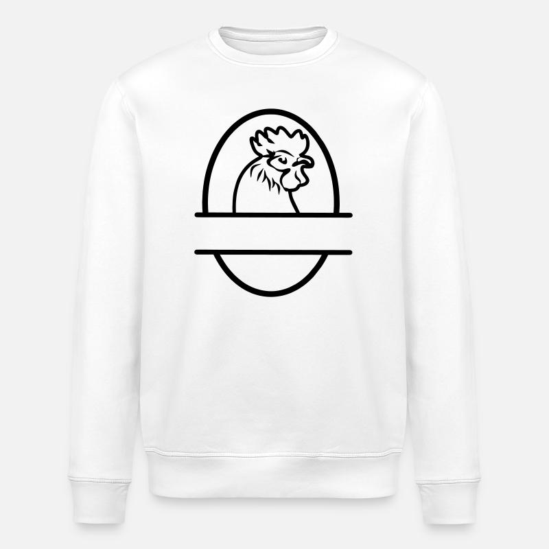 Chicken in egg - Stanley/Stella ROLLER Unisex Organic Sweatshirt - white