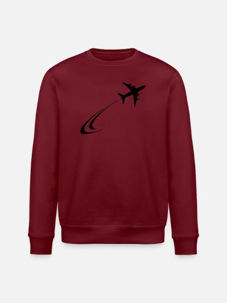 Plane flies away - Stanley/Stella ROLLER Unisex Organic Sweatshirt - white