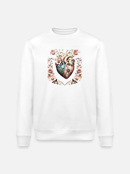 Wonderful noble heart. - Stanley/Stella ROLLER Unisex Organic Sweatshirt - white