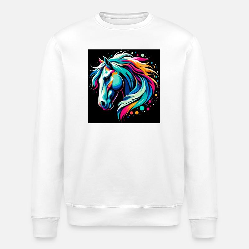 Horse - Stanley/Stella ROLLER Unisex Organic Sweatshirt - white