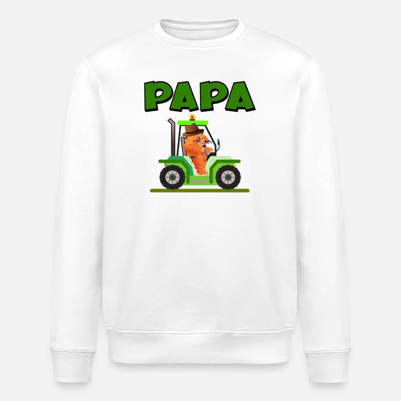 Bauer Vater Traktor - Stanley/Stella Unisex Bio-Sweatshirt ROLLER - Weiß