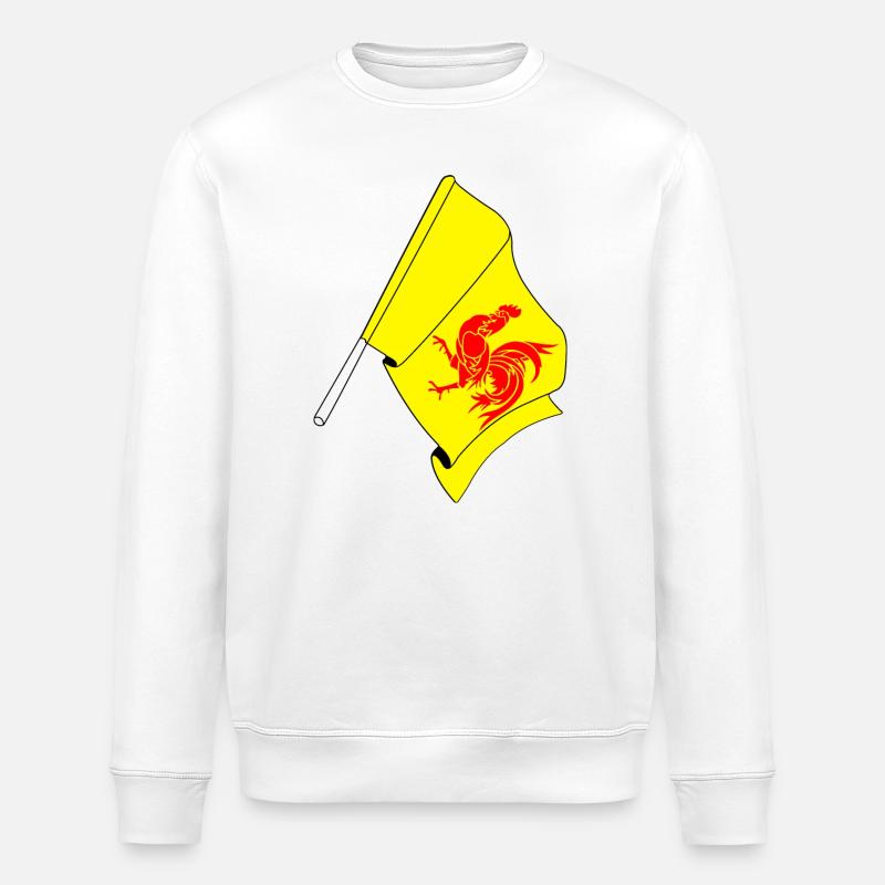Drapeau de la Wallonie Belgique - Sweat bio ROLLER Stanley/Stella Unisexe - blanc