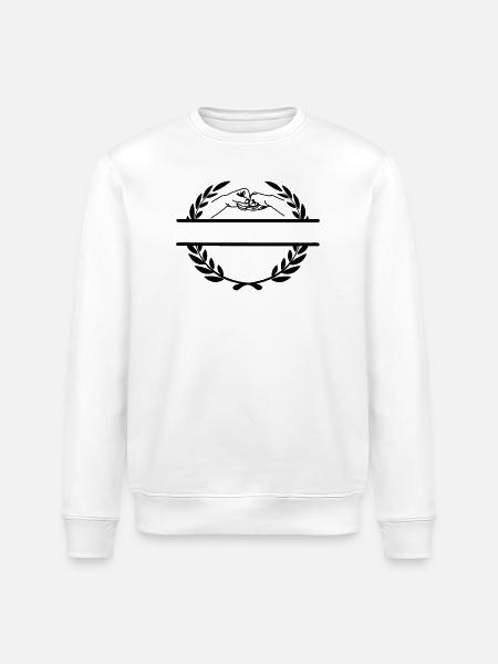 Working together in laurel wreath - Stanley/Stella ROLLER Unisex Organic Sweatshirt - white