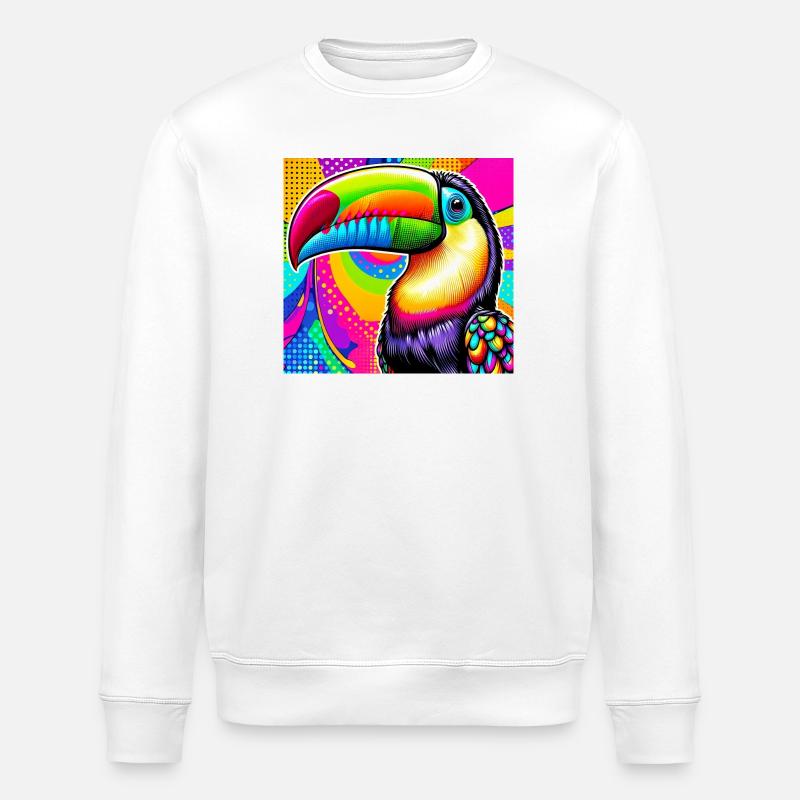 Tukan Pop Art - Stanley/Stella Unisex Bio-Sweatshirt ROLLER - Weiß